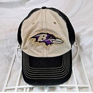 '47 Brand Baltimore Ravens Strap Back Dad Hat/Cap Beige/Black NFL